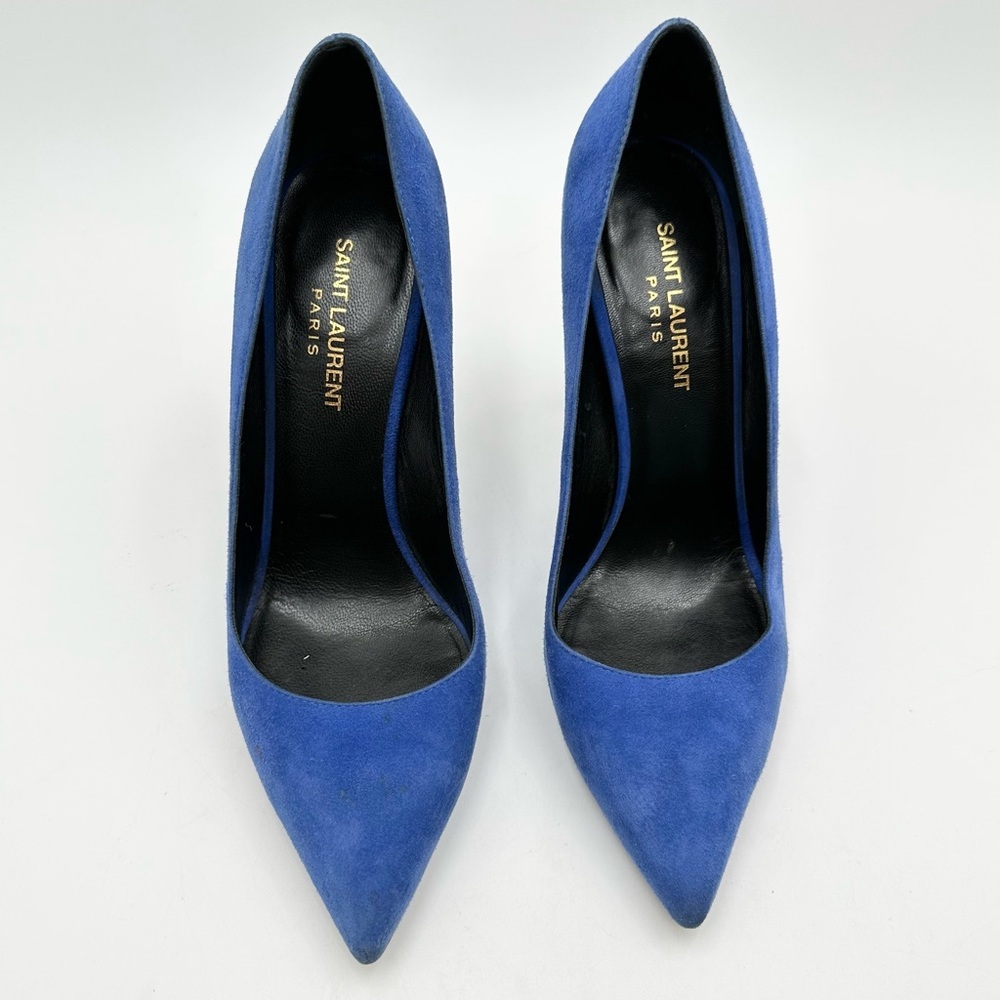 Saint Laurent Paris Pump 105 Blue Suede - Picture 3 of 11